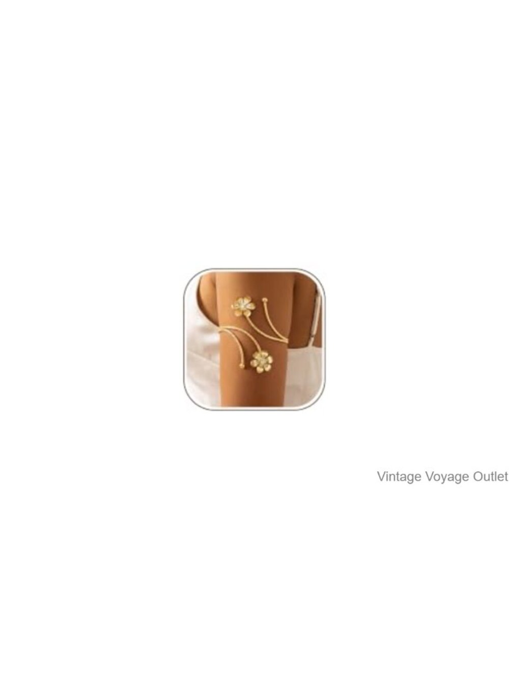Gold Plated Flower Arm Cuff Adjustable Upper Arm Bracelet for Women
